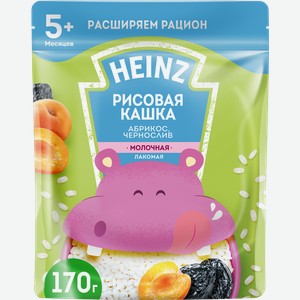 Каша Heinz лакомая молочная рисовая абрикос/чернослив 170г