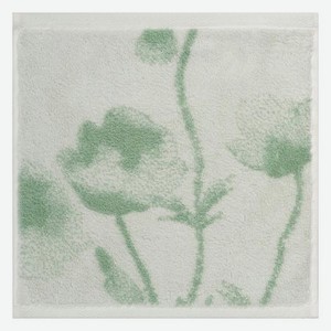 Махровое полотенце Cleanelly Luce verde белое с зеленым 30х30 см