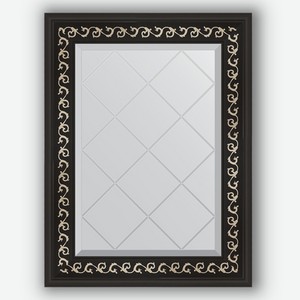 Зеркало с гравировкой в багетной раме Evoform черный ардеко 81 мм 55x72 см