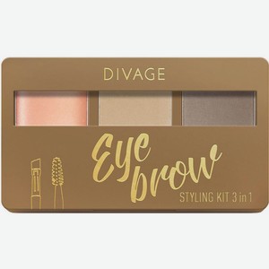 Набор для бровей Divage Eyebrow Styling Kit с воском тон 01 6г