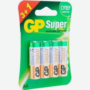 Батарейки алкалиновые Gp Super AA 3+1шт