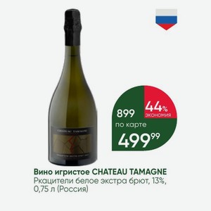 Вино игристое CHATEAU TAMAGNE Ркацители белое экстра брют, 13%, 0,75 л (Россия)