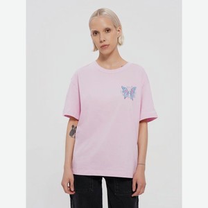 Свободная хлопковая футболка с принтом бабочки на спине