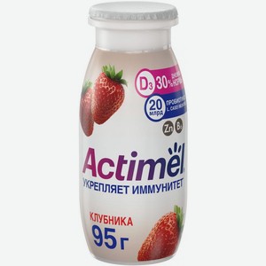 Продукт кисломолочный Actimel с клубникой и цинком 1.5% 95г