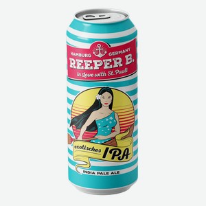 Пиво Reeper B. IPA светлое фильтр пастериз 5% 0,5л ж/б Интерпортфолио (Германия)