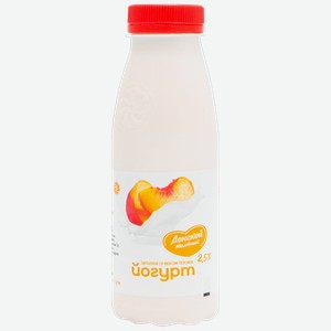 Йогурт питьевой донской молочник со вкусом персика 2,5%, без змж, 300г