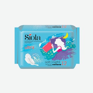 Гигиенические прокладки SIOLA Ultra Soft Night DUO, 12 шт