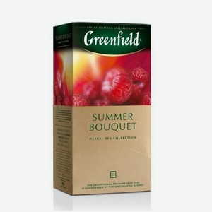 Чай GREENFIELD Summer Bouquet пакет травяной аром. малина с добав. гибискус,шиповник,яблоко 25п