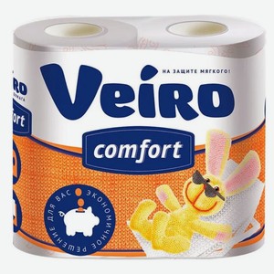 Туалетная бумага Veiro Comfort, 2 слоя, 4 рулона, шт