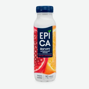Йогурт питьевой Epica Гранат и апельсин 2,5%, 290 г