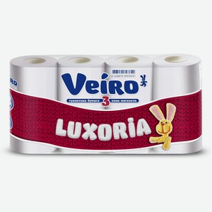 Туалетная бумага Veiro Luxoria, 3 слоя, 8 рулонов, шт