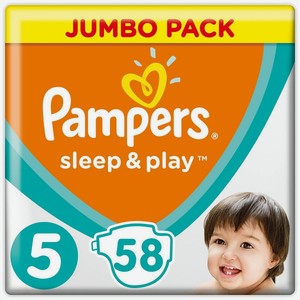 Подгузники Pampers Sleep & Play 11-16 кг, 5 размер, 58 шт, шт