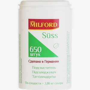 Заменитель сахара Milford Suss, 650 шт, шт