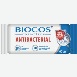 Салфетки влажные BioCos Антибактериальные? 60 шт, шт
