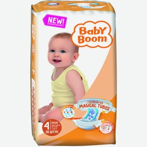 Подгузники Baby Boom Maxi 4, для детей 7-18 кг, 50 шт, шт