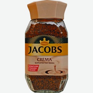 Кофе Jacobs Crema растворимый сублимированный в стеклянной банке, 95 г