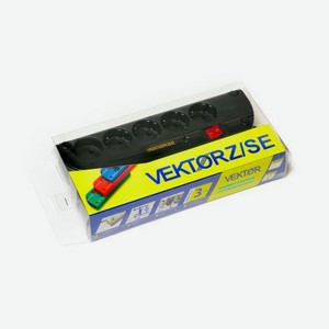 Сетевой фильтр Vektor SE 2.2 кВт черный 3м (для аудио-видео техники)