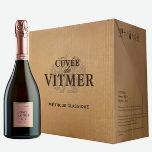 Вино коллекционное игристое розовое брют Cuvee de Vitmer Rose Brut 2020 (6 шт.) 0.75 л