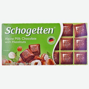 Шоколад Schogetten молочный с фундуком, 100 г