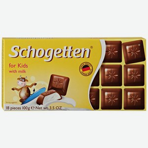 Шоколад молочный Schogetten for Kids с молоком и кальцием, 100 г
