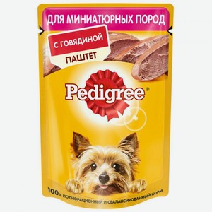 Корм консервированный для взрослых собак всех пород Pedigree Паштет с говядиной, 80 г