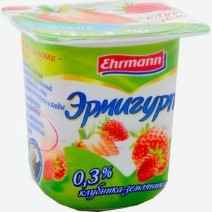 Продукт йогуртный Эрмигурт Легкий Клубника-земляника пастеризованный 0,3% , 100 г