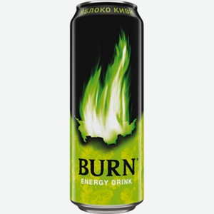 Напиток безалкогольный Burn Яблоко-киви энергетический сильногазированный, 449 мл, шт