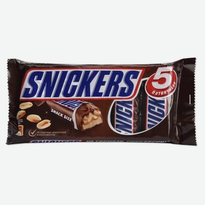 Батончик шоколадный Snickers с жареным арахисом, 4х40 г