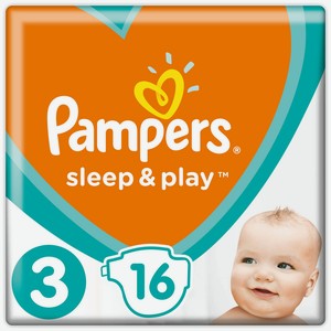 Подгузники Pampers Sleep & Play 6-10 кг, 3 размер, 16 шт, шт