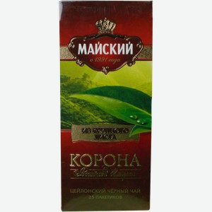 Чай Майский Корона Российской Империи черный в пакетиках, 25 шт, шт