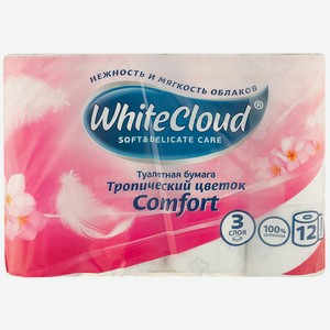 Бумага туалетная WHITECLOUD троп цветок 3 сл. 12 рул (Окей) в магазине ...
