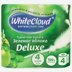 Туалетная бумага WHITECLOUD 4сл.4 рул. зеленое яблоко (Окей)