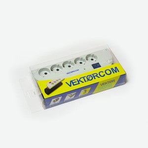 Сетевой фильтр Vektor COM светло-серый 5м (компьютерный)