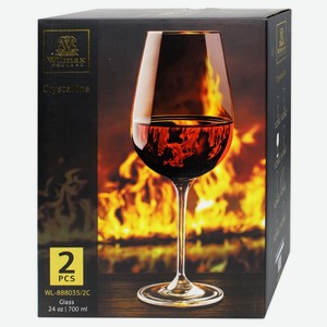 Набор бокалов для красного вина Wilmax Cristalline, 700мл х 2шт Китай