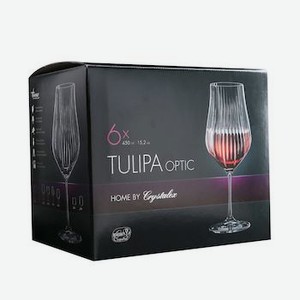 Набор бокалов для красного вина Crystal Bohemia Tulipa, 450мл х 6шт Чехия