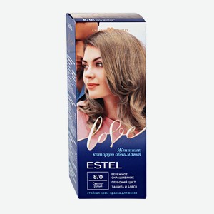 Крем-краска Estel Love для волос тон 8-0 светло-русый, 100мл Россия