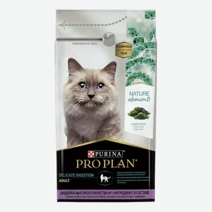 Сухой корм Pro Plan Nature Elements Defense с индейкой и спирулиной для здорового пищеварения у взрослых кошек 1,4 кг