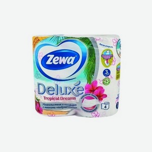 Туалетная бумага ZEWA Deluxe Aqua Tube 3слоя 4шт