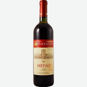 Вино Массандра Мерло крас. сух. 12% 0,75 л /Россия/