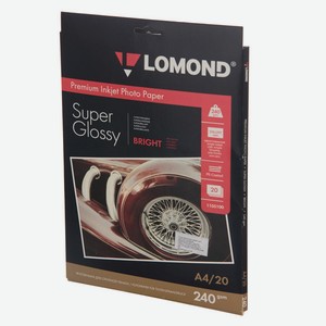 Фотобумага для принтера Lomond односторонняя супер глянцевая А4