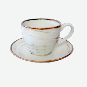 Чашка с блюдцем Porcelana Bogucice Alumina Nostalgia White 0,3л 16 см