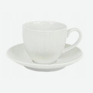 Чашка с блюдцем Porcelana Bogucice Zina White 0,3 л 16 см