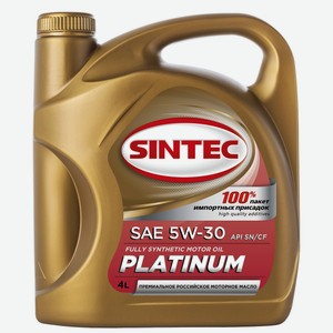 Масло моторное Sintec Platinum Sae 5W-30 синтетическое, 4л Россия