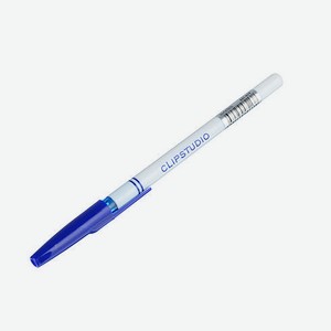 Ручка шариковая синяя с белым корпусом, шт