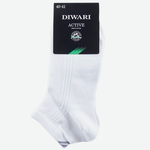 Носки мужские DiWaRi Active короткие размер 25, белые, шт