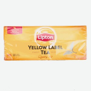 Чай Lipton Yellow Label черный в пакетиках, 25 шт, шт