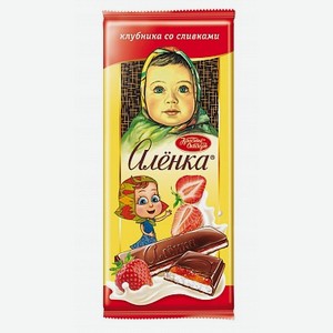 Шоколад молочный Аленка с начинкой Клубника со сливками, 87 г