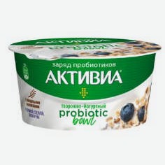 Биопродукт творожно-йогуртный Активиа Черника, злаки и чиа 3,8%, 135 г