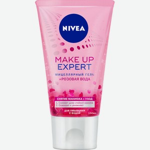 Мицеллярный гель Nivea Make Up Expert + Розовая вода Снятие макияжа и уход, 150 мл, шт