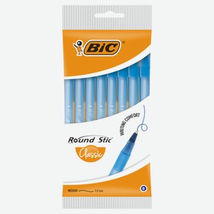 Ручка шариковая BIC Round Stic Classic синяя, 8 шт